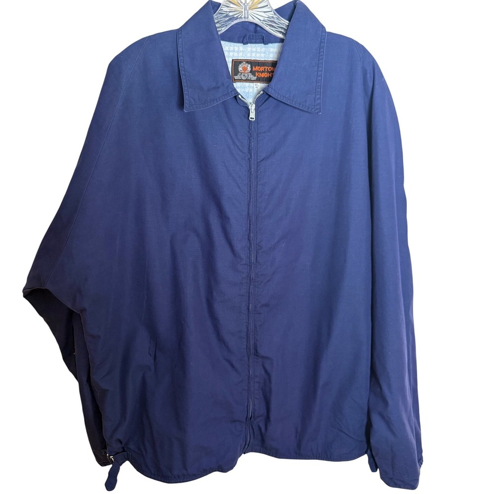 Morton Knight Harrington Jacket Men 42 Blue Cotton Blend Vintage Made In England